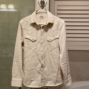 Taylor Stitch Western Shirt in Natural Corded Denim size 38